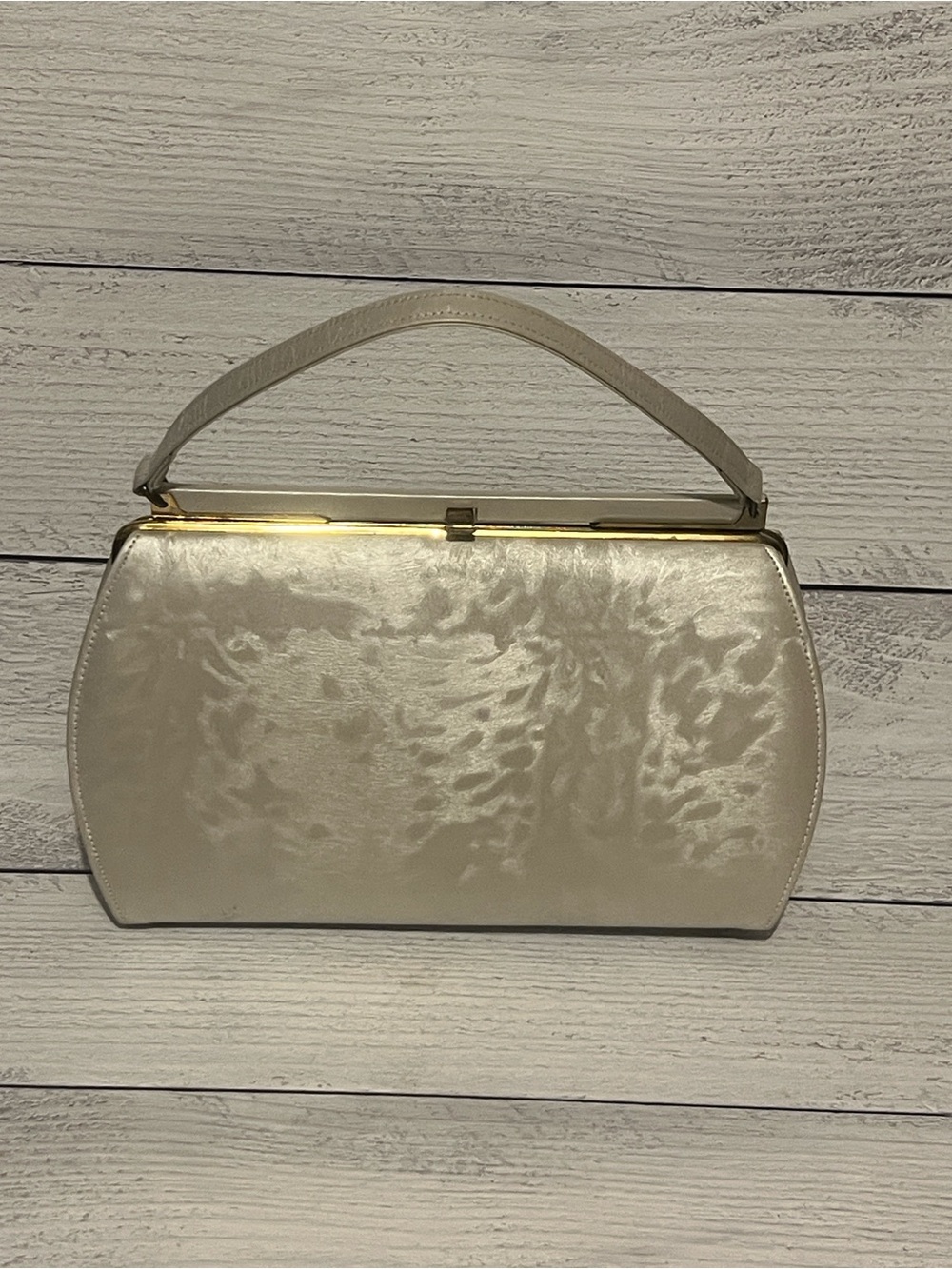 Vintage Elegant Pearl-White Top-Handle Bag